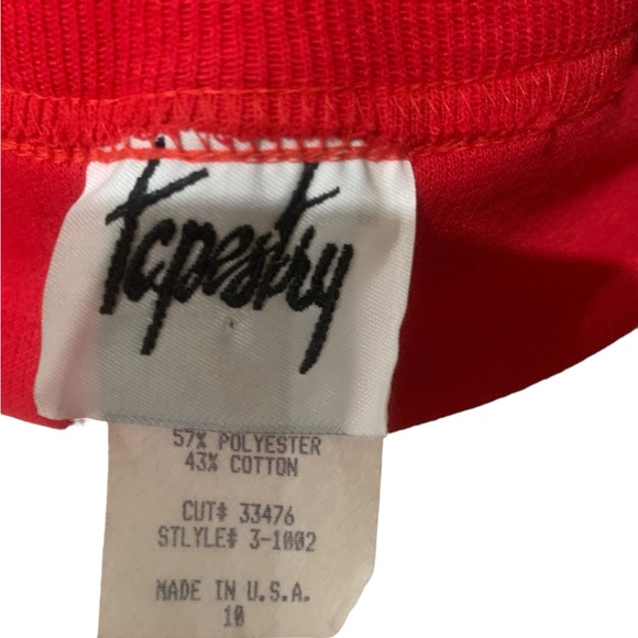 Vintage 90’s Tapestry red button down short sleeved dress size 10 - Picture 2 of 6